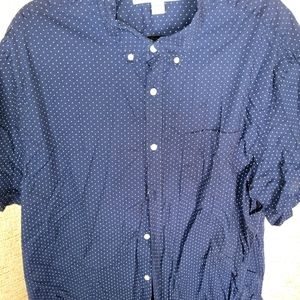 Mens Blue Polka Dot Button Down